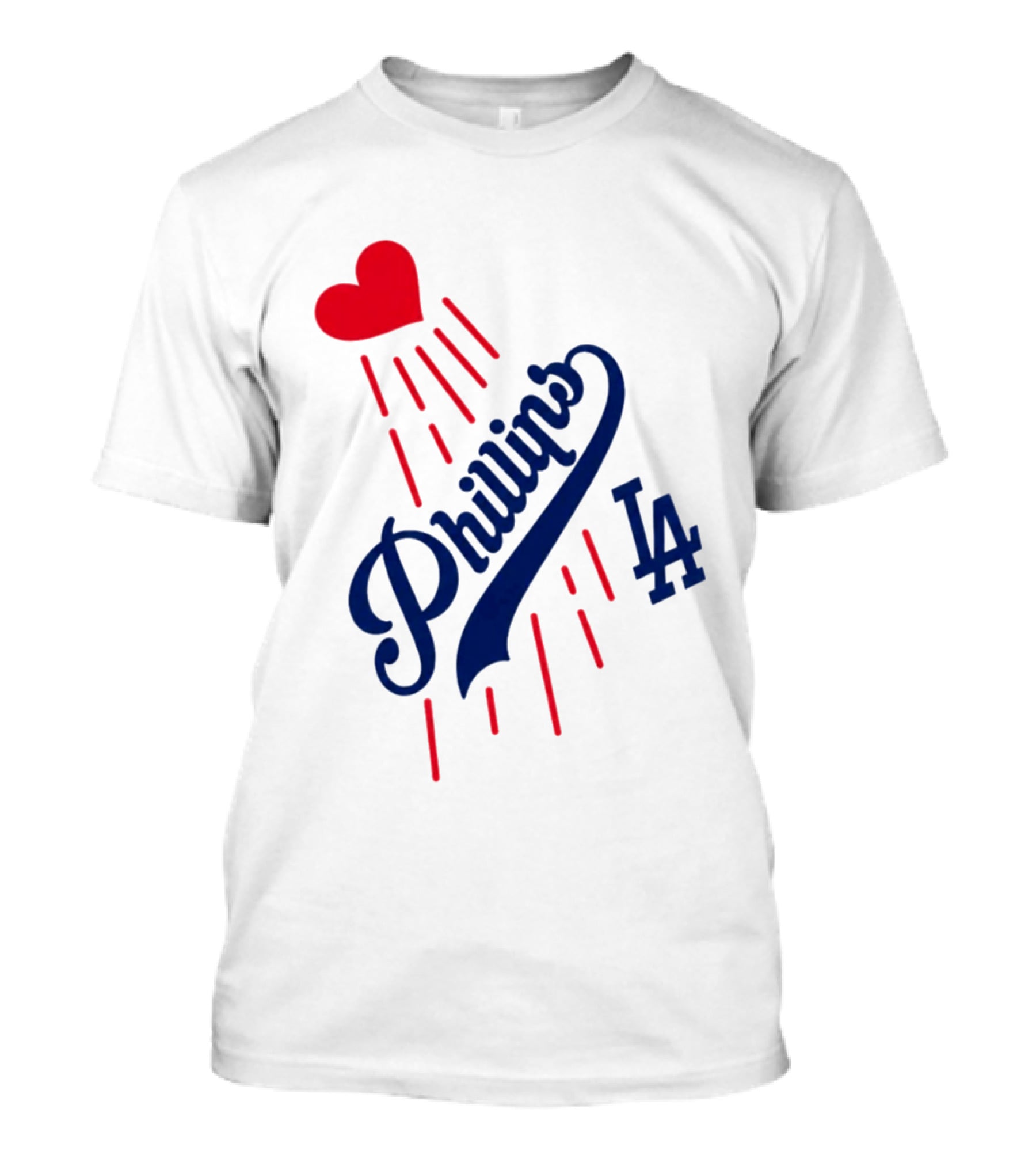 Phillies LA Love Heart Dodgers 14 T-Shirt