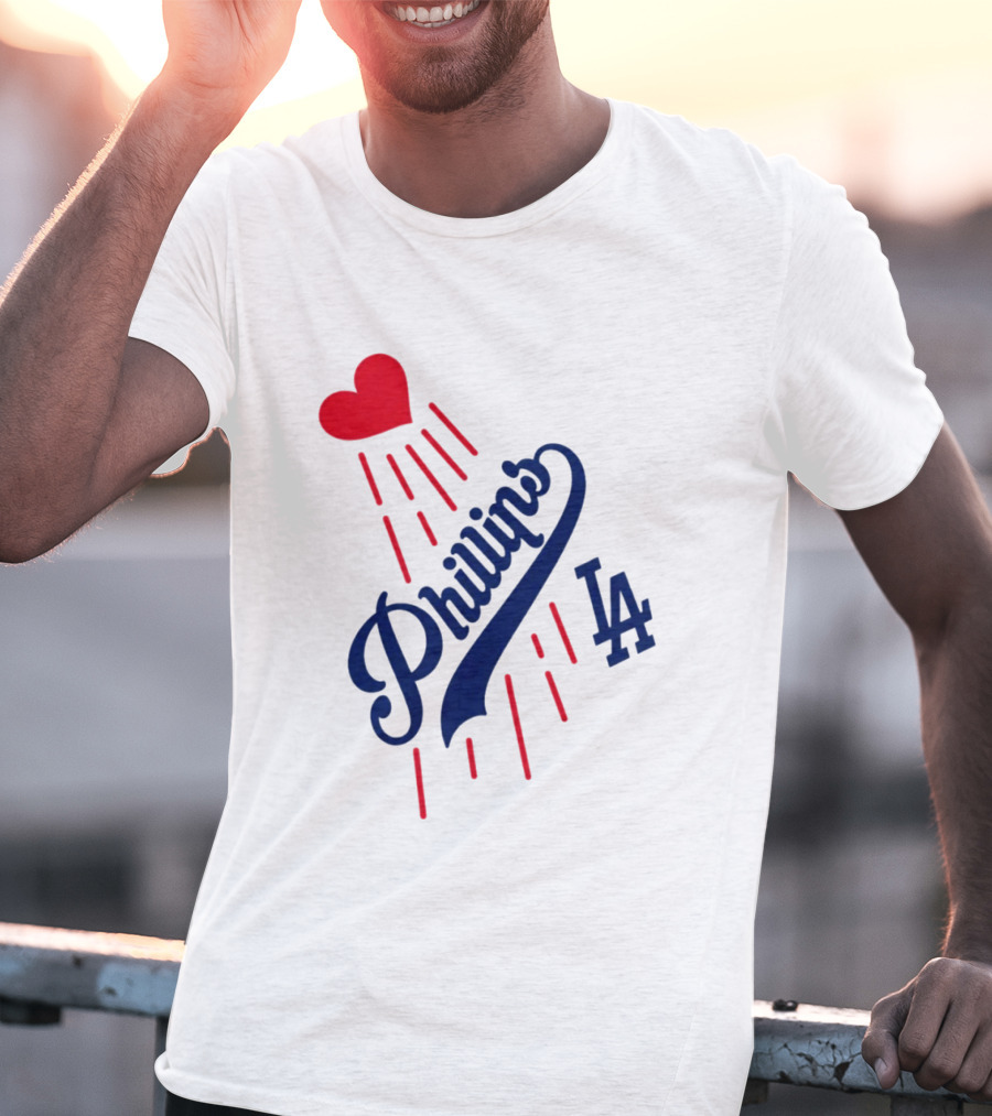 Phillies LA Love Heart Dodgers 14 T-Shirt