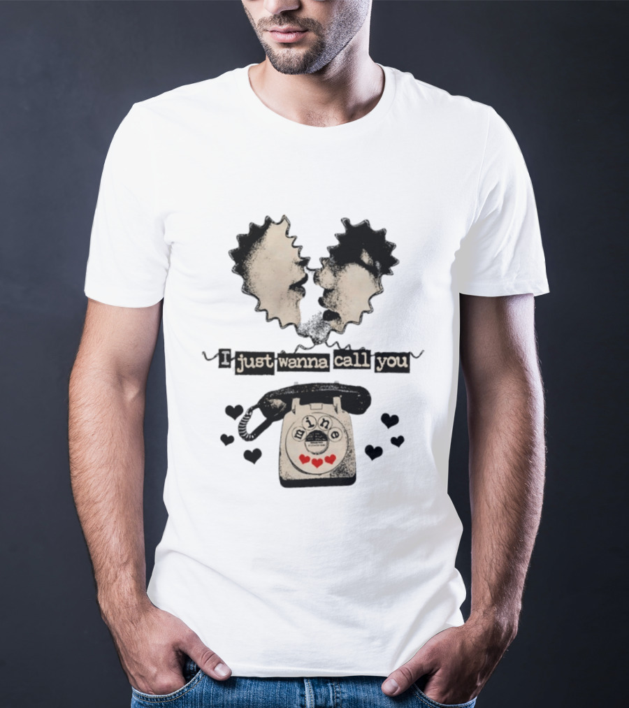 I Just Wanna Call You Mine Romantic Telephone Hearts T-Shirt