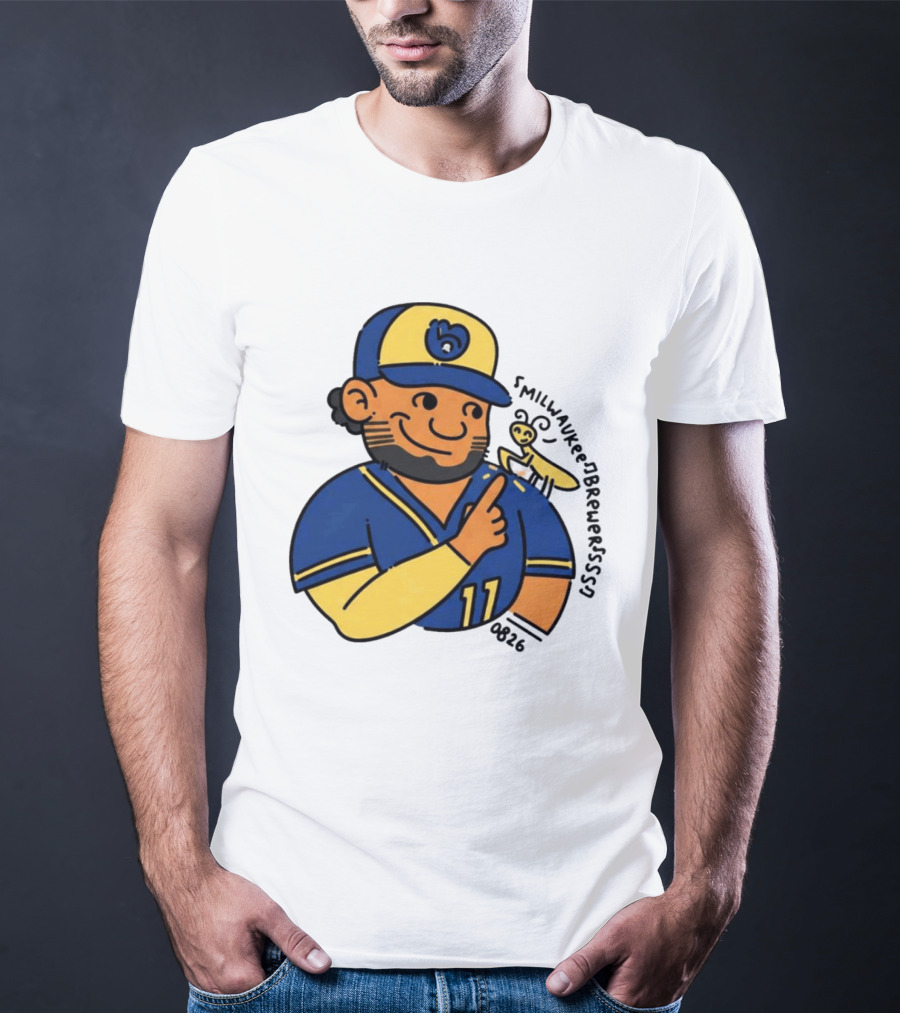 Jackson Chourio 11 Milwaukee Brewers Mantis Caricature 2026 T-Shirt