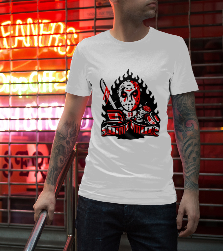 Jason Voorhees 13 Hockey Mask Friday The 13th Sports Horror T-Shirt