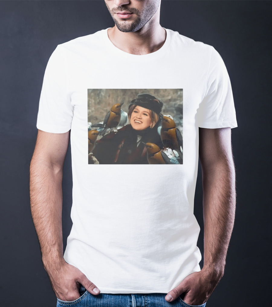 Kelly Clarkson With Birds Snow White T-Shirt