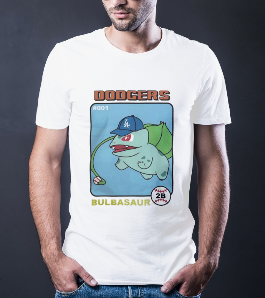 Dodgers Bulbasaur LA Baseball Anime Cartoon 2B T-Shirt