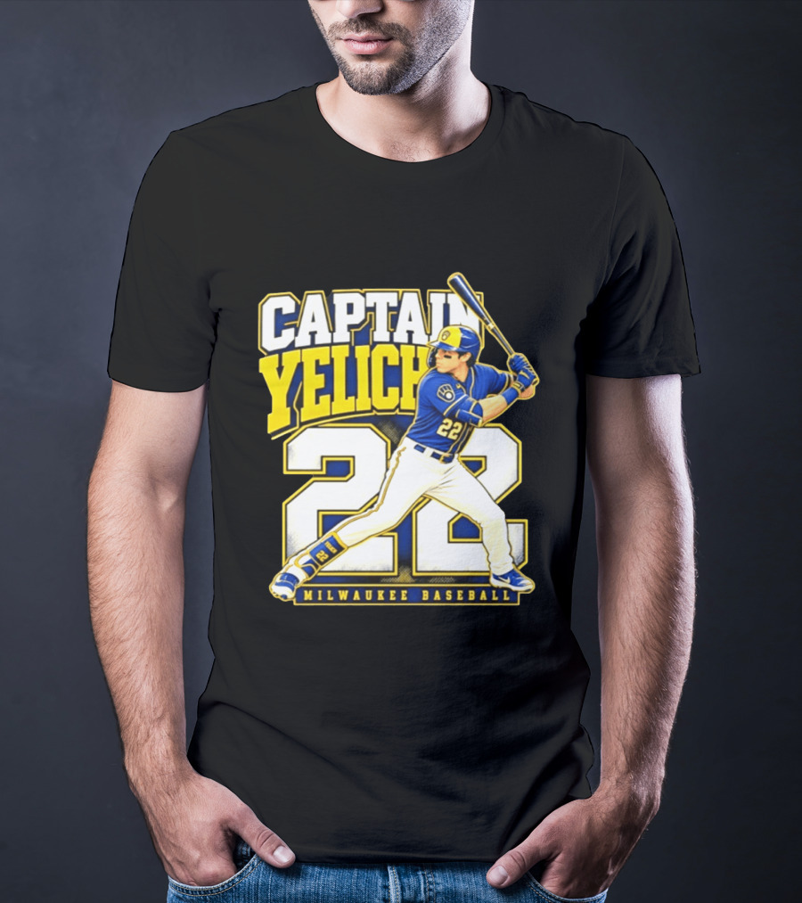 Captain Yelich 22 Milwaukee Baseball T-Shirt