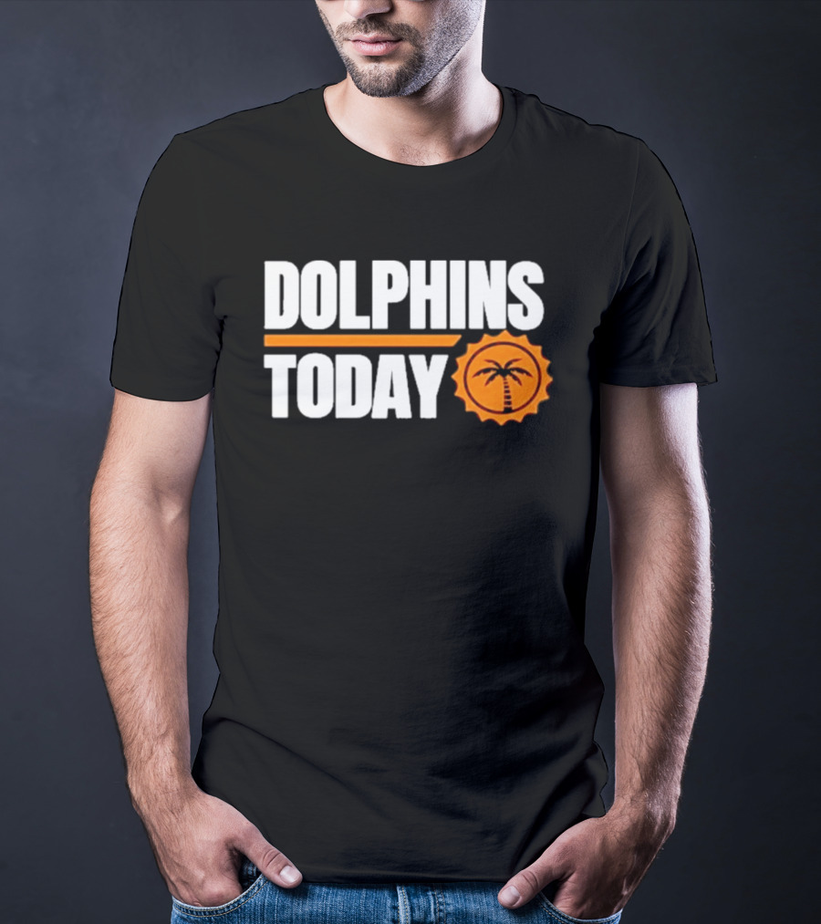Dolphins Today Chat Sports Football Palm Tree T-Shirt