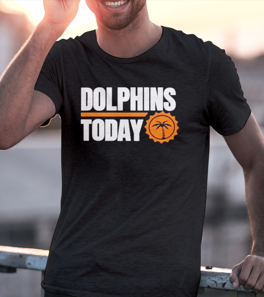 Dolphins Today Chat Sports Football Palm Tree T-Shirt
