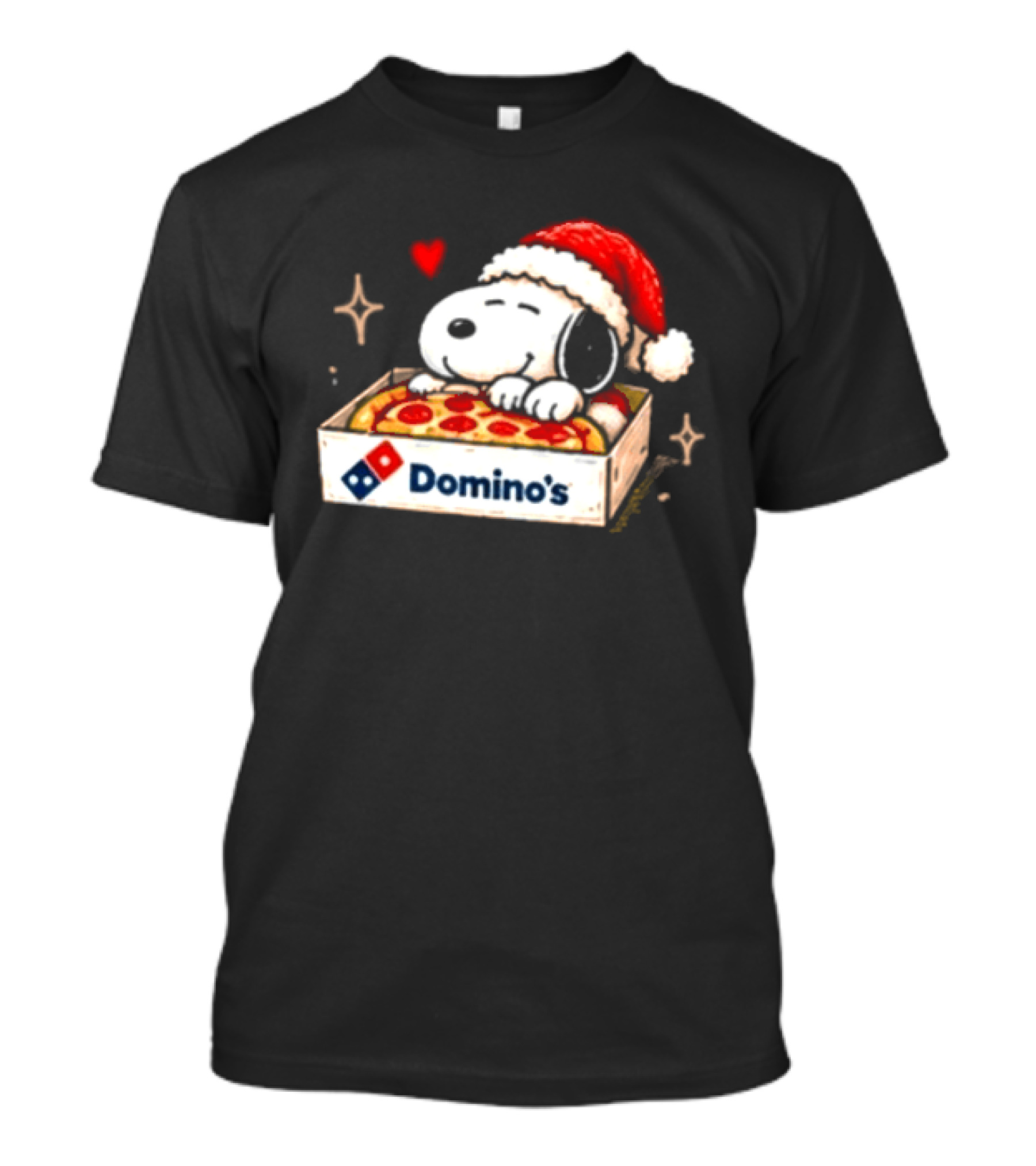 Dominos Pizza Snoopy Christmas Santa Hat Pizza Lovers T-Shirt