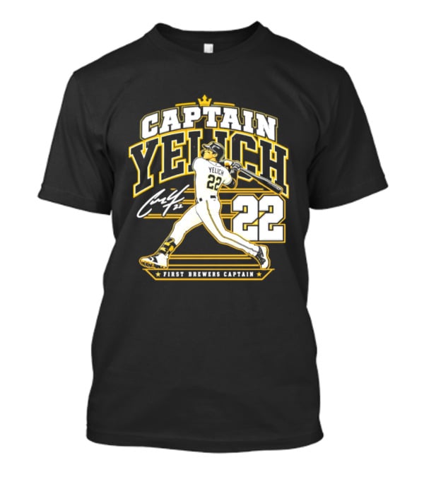 Captain Yelich 22 First Brewers Captain Milwaukee Brewers T-Shirt