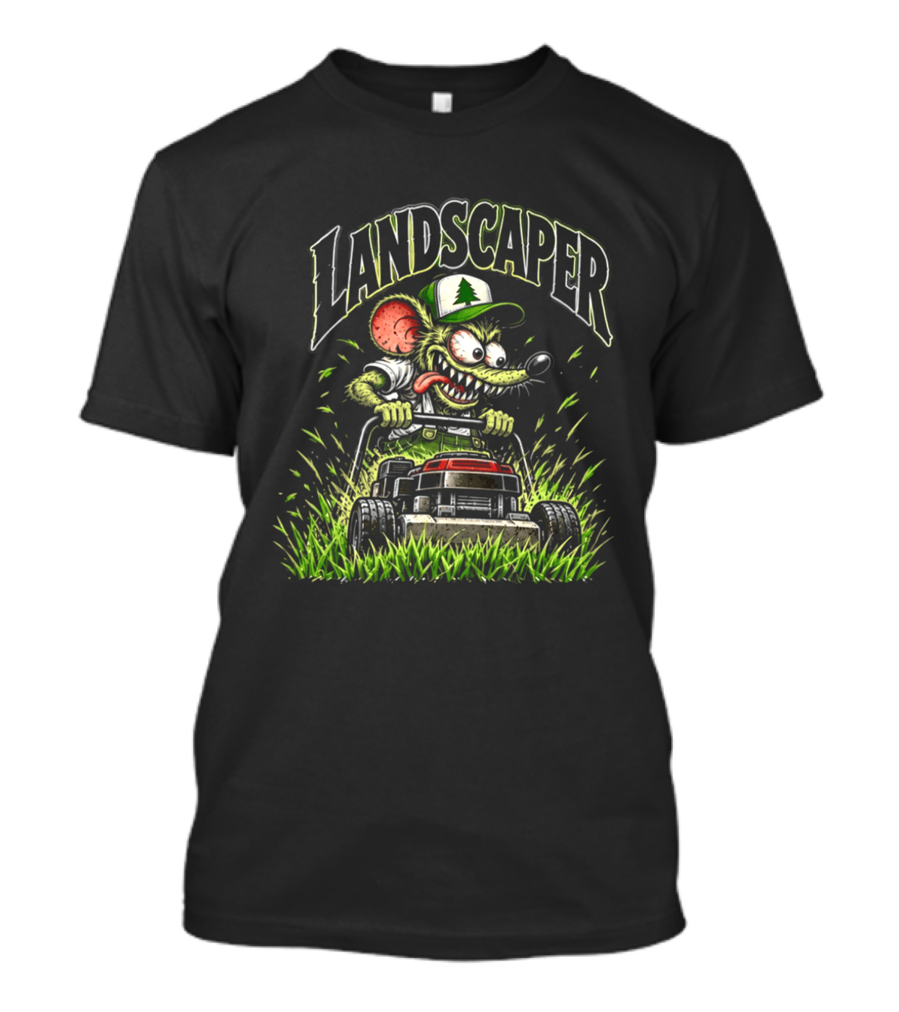 Rat Fink Landscaper Enthusiast Mowing My Way Through Life Lawn Care Lovers T-Shirt