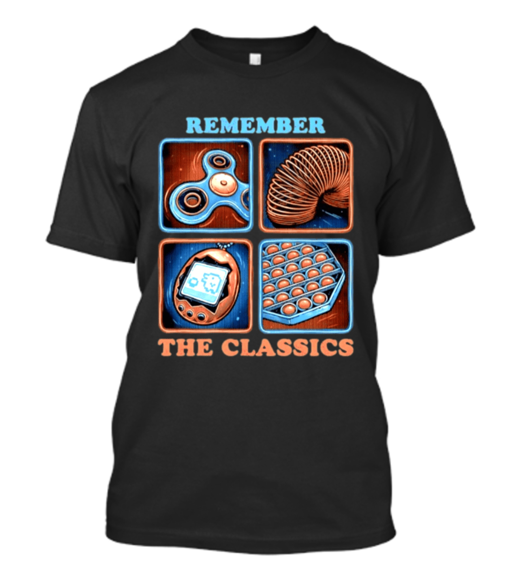 Remember The Classics Fidget Spinner Slinky Tamagotchi Pop It T-Shirt