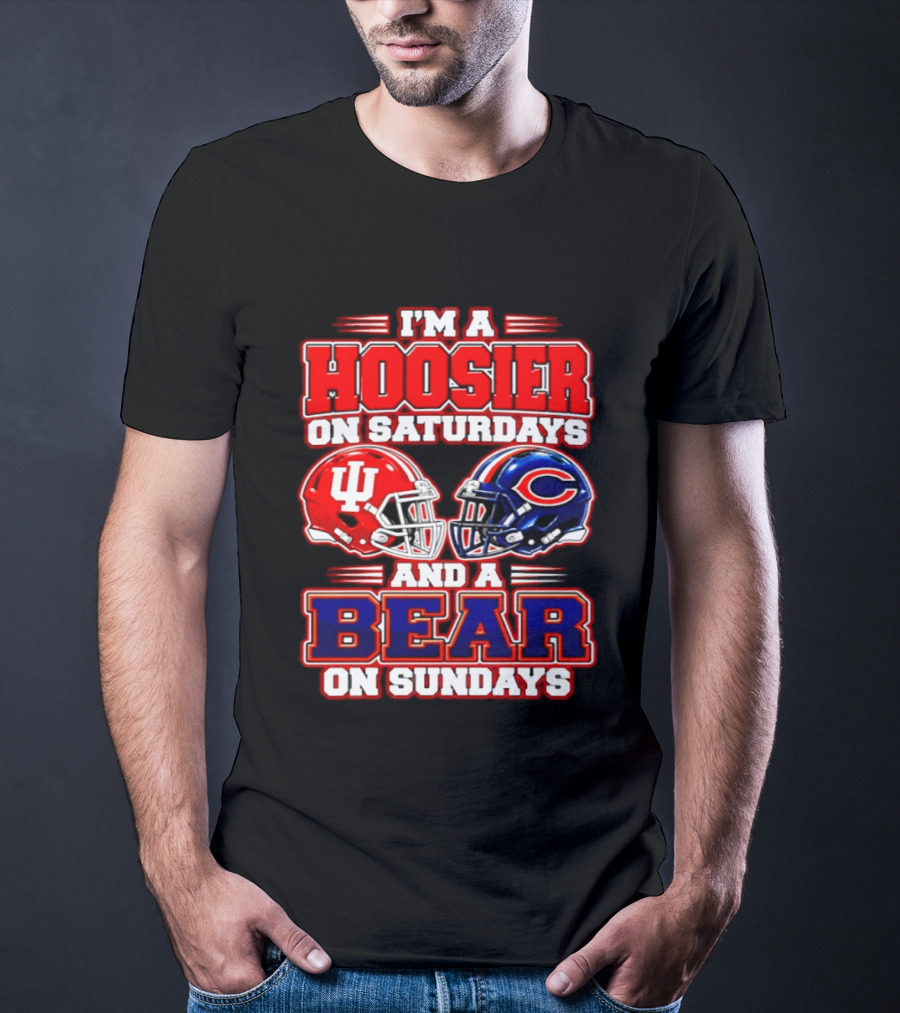 Indiana Hoosiers Saturdays Chicago Bears Sundays Fan 2026 T-Shirt