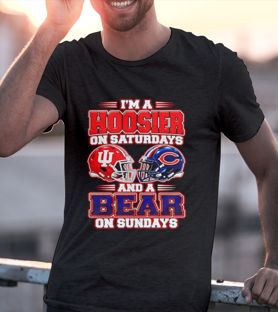 Indiana Hoosiers Saturdays Chicago Bears Sundays Fan 2026 T-Shirt