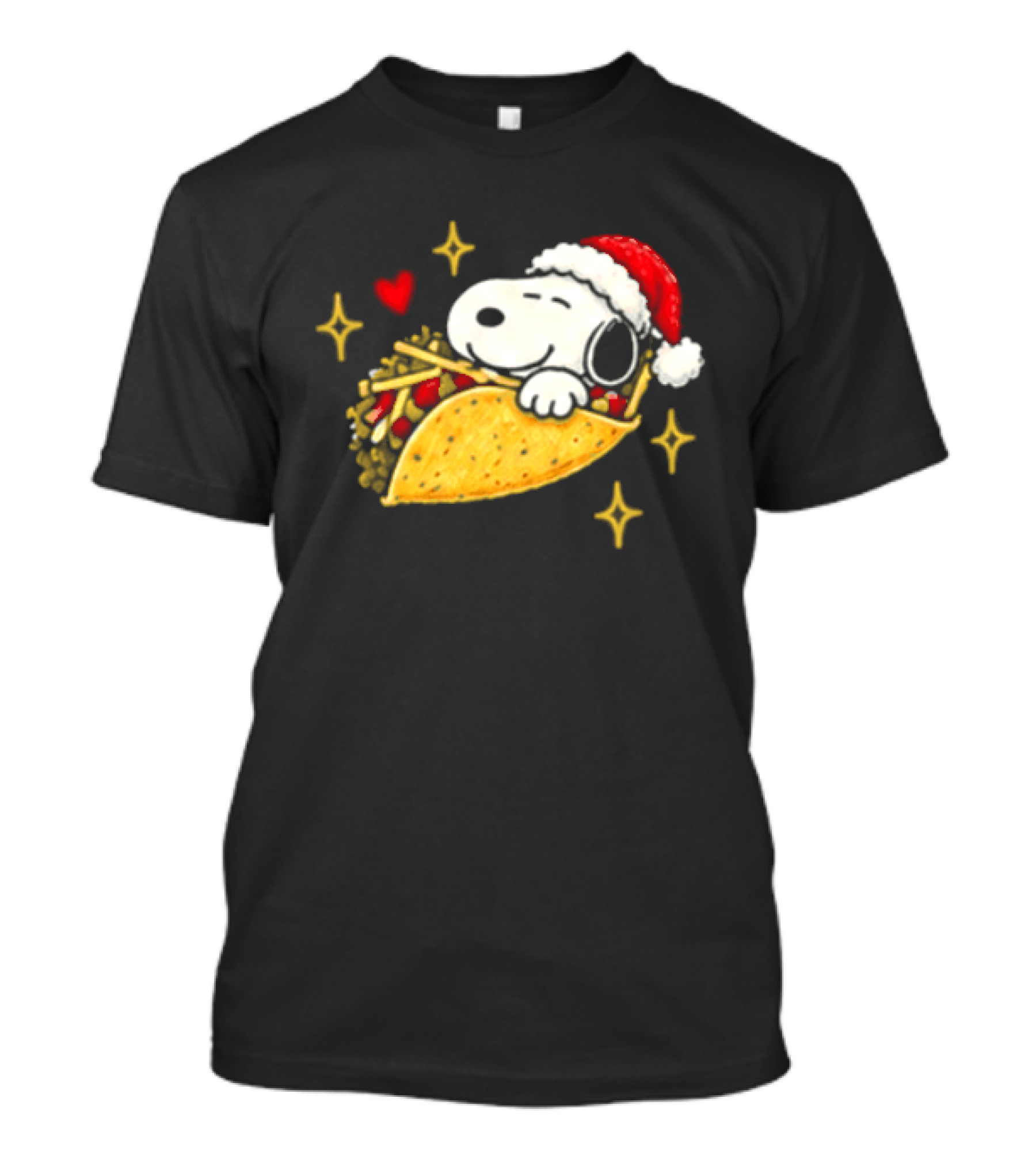 Taco Bell Snoopy Christmas Taco Lovers Festive Santa Hat T-Shirt