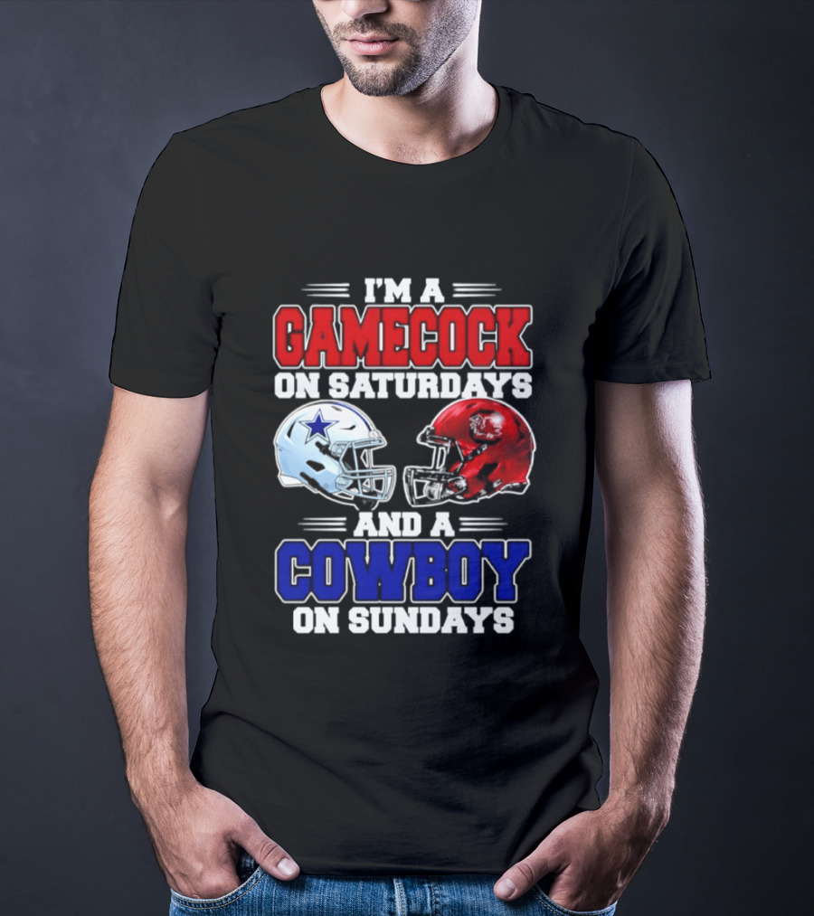 I'm A Gamecock On Saturdays And A Cowboy On Sundays Helmet Rivalry 2026 T-Shirt