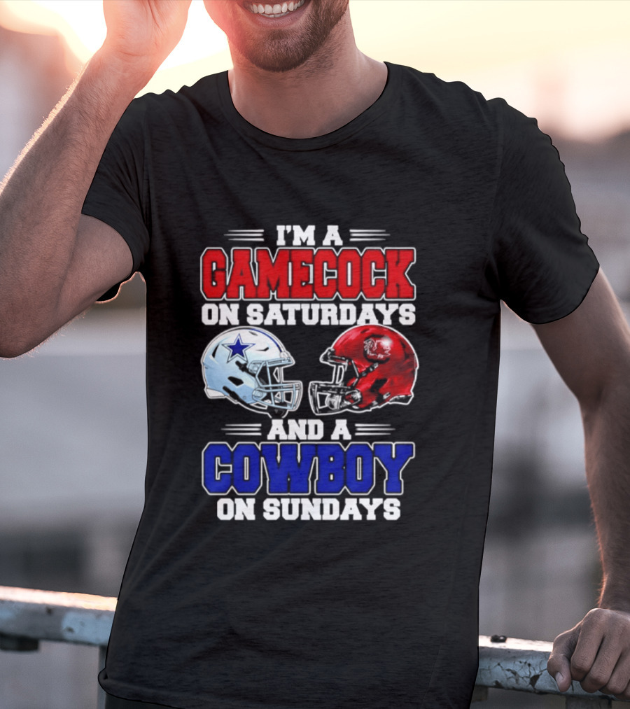 I'm A Gamecock On Saturdays And A Cowboy On Sundays Helmet Rivalry 2026 T-Shirt