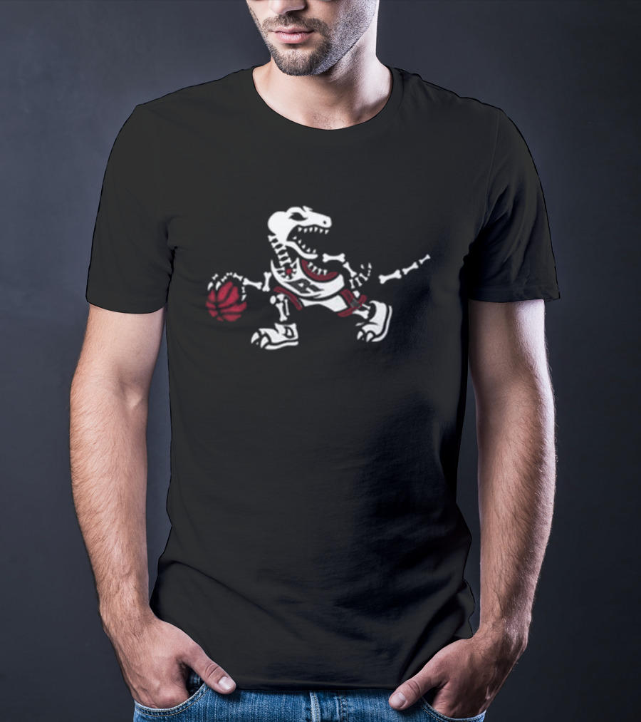 Toronto Raptors Skeleton Halloween Night 2026 Black T-Shirt