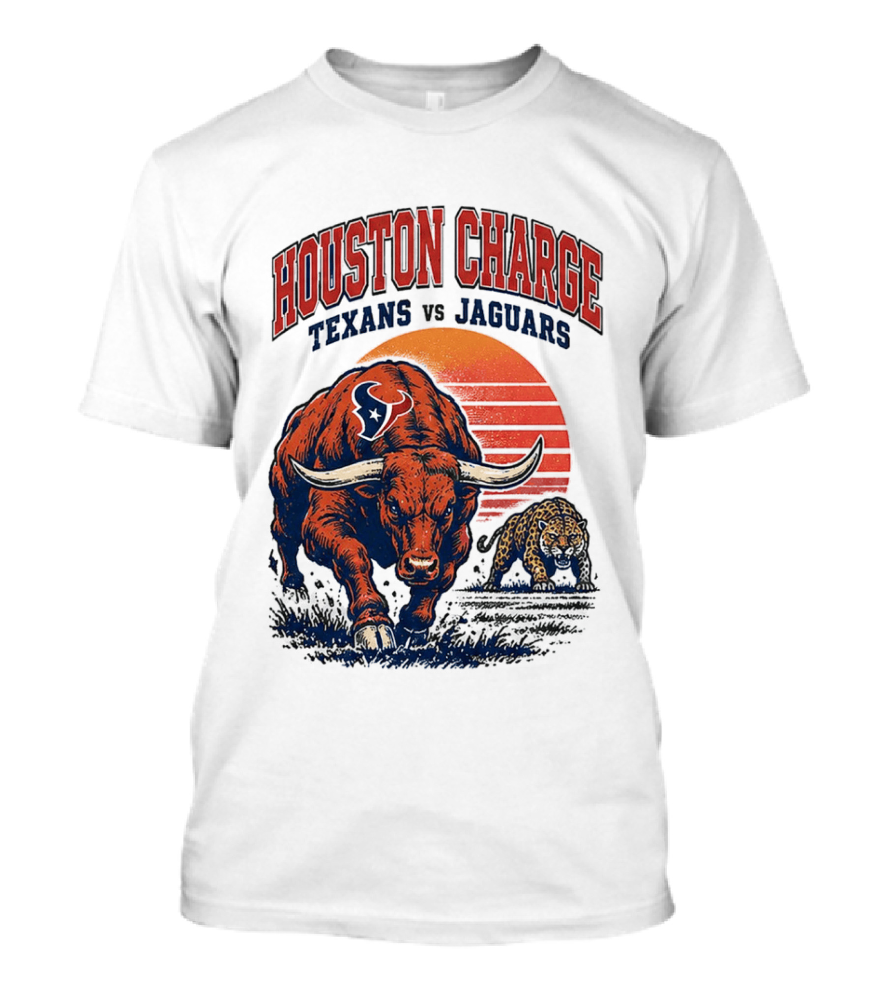 Houston Charge 2026 Texans Vs Jaguars Sunset Showdown T-Shirt