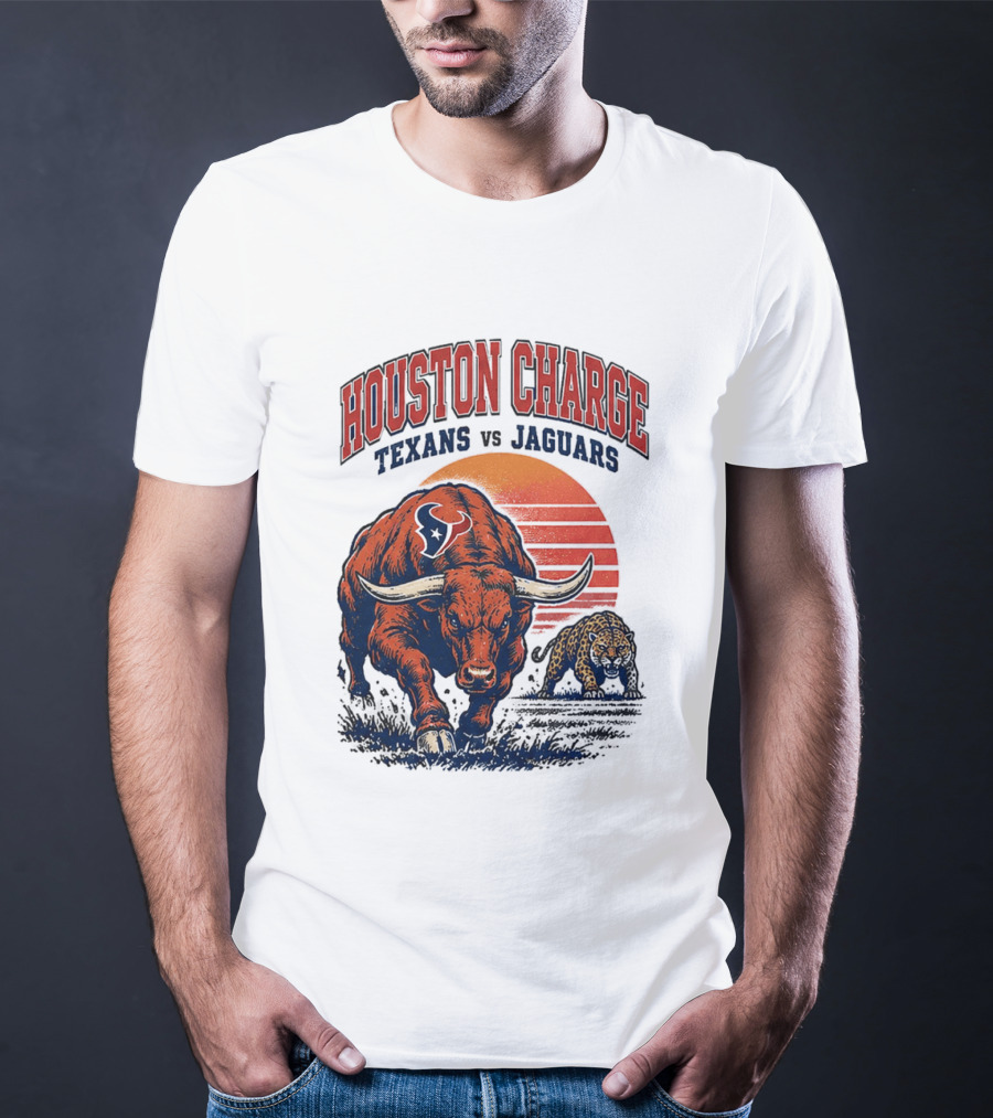 Houston Charge 2026 Texans Vs Jaguars Sunset Showdown T-Shirt