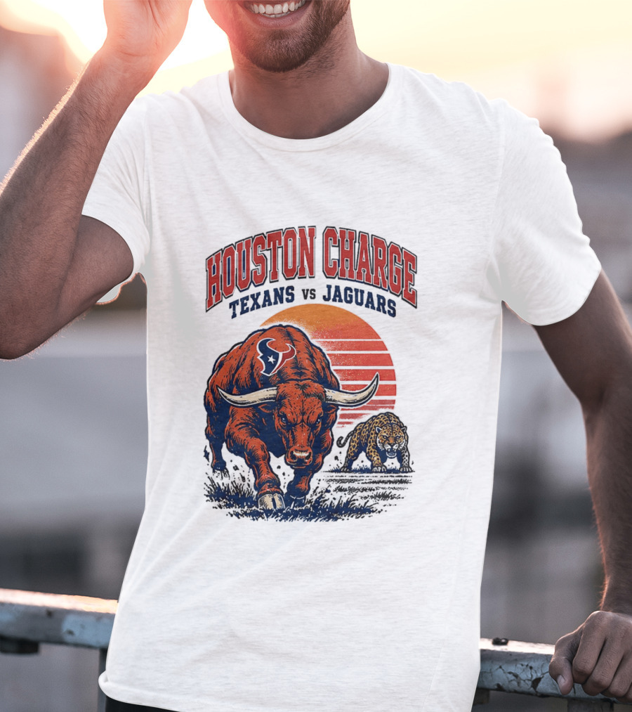 Houston Charge 2026 Texans Vs Jaguars Sunset Showdown T-Shirt