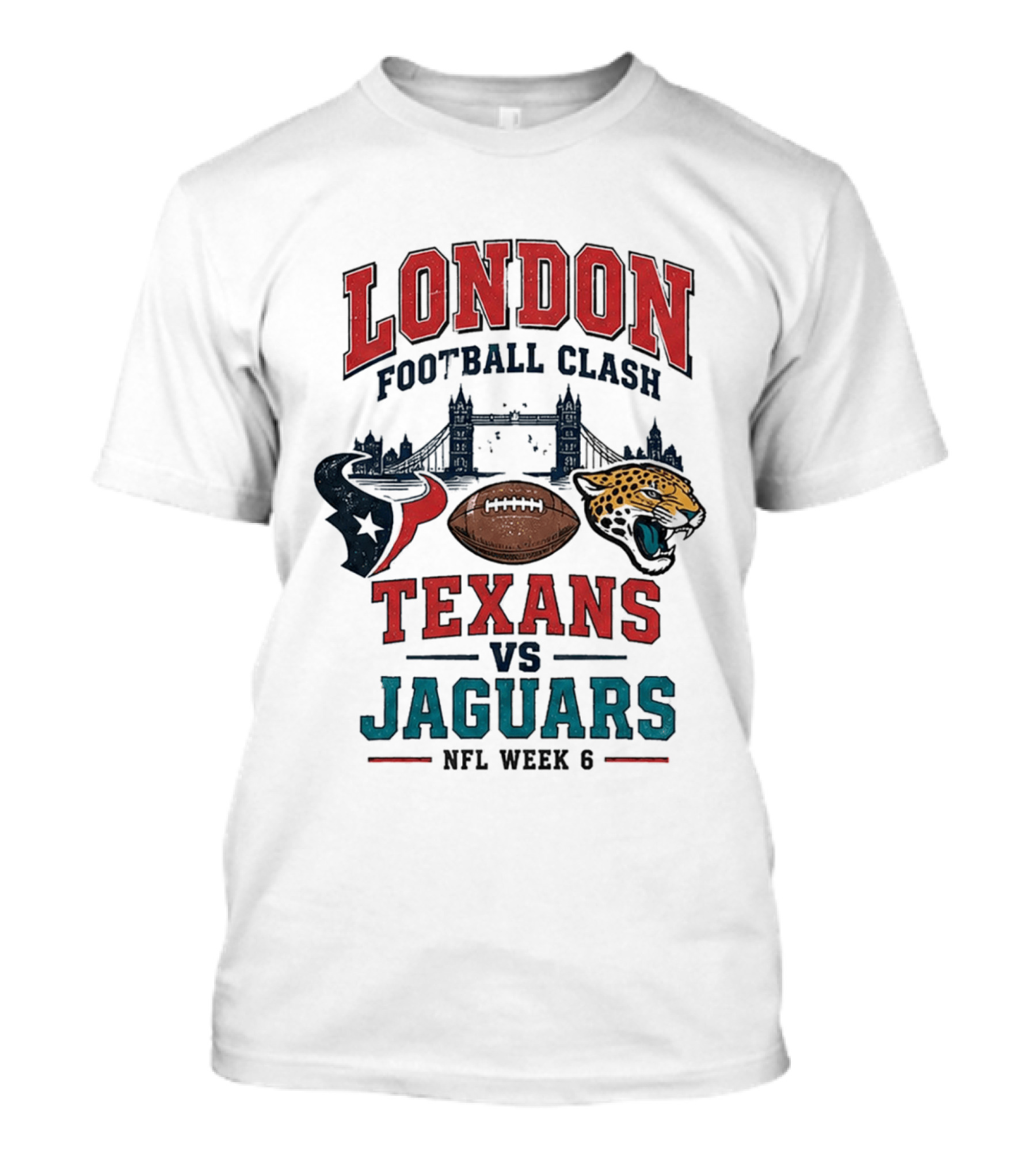 London Football Clash Texans Vs Jaguars NFL Week 6 T-Shirt