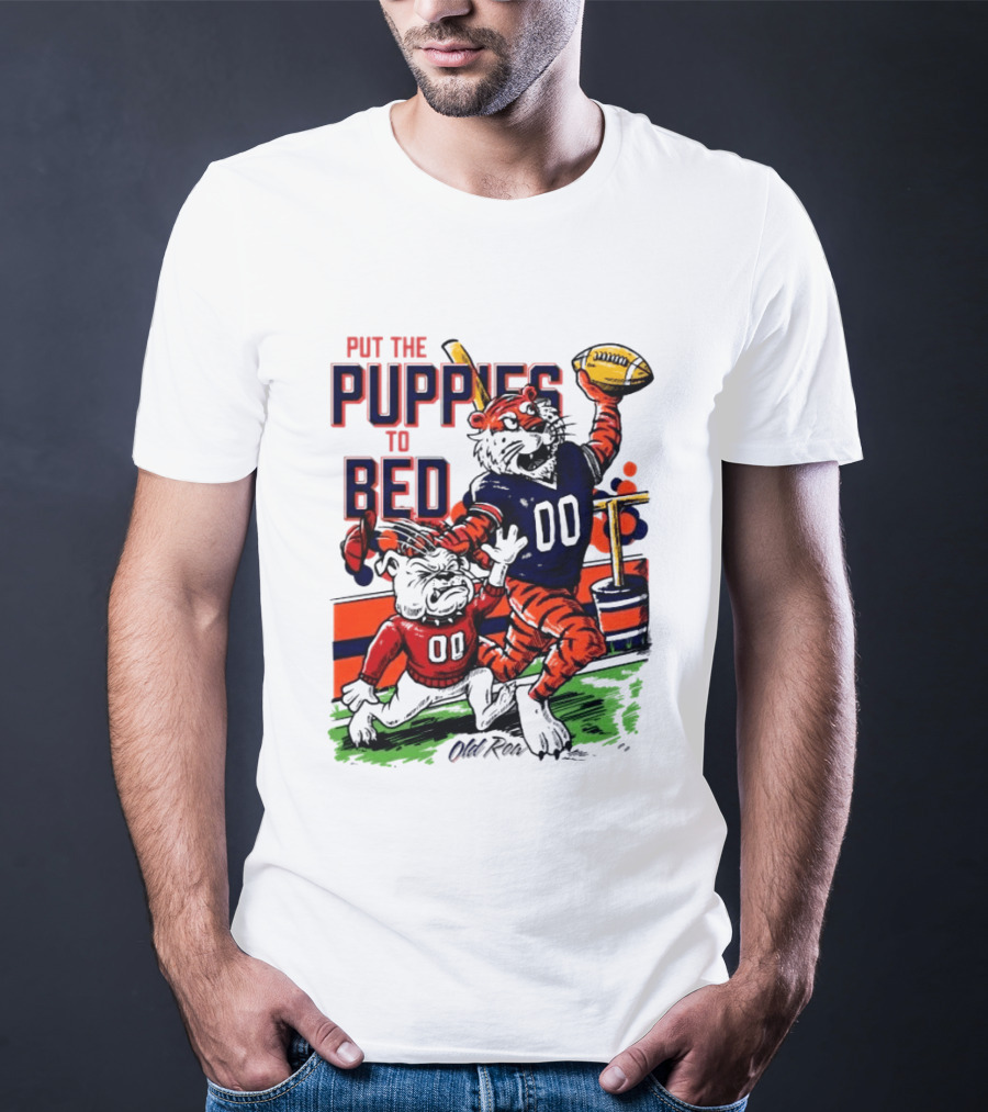 Auburn Tigers Put The Puppies To Bed Georgia Bulldogs Football Victory 2026 T-Shirt
