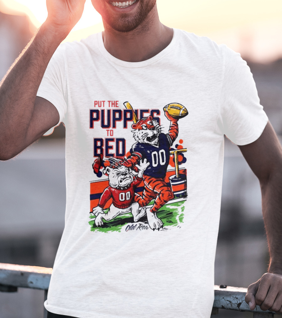 Auburn Tigers Put The Puppies To Bed Georgia Bulldogs Football Victory 2026 T-Shirt