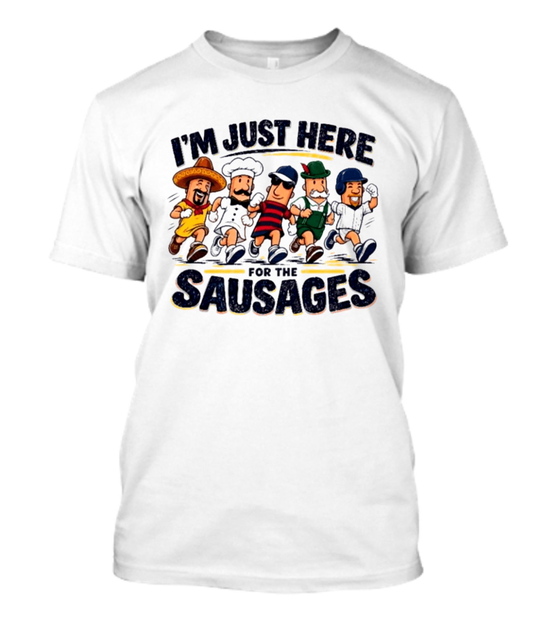 I'm Just Here For The Sausages Party Crew T-Shirt