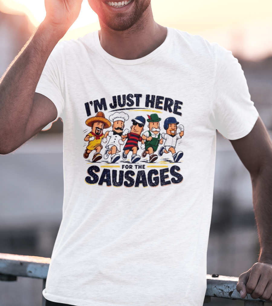 I'm Just Here For The Sausages Party Crew T-Shirt