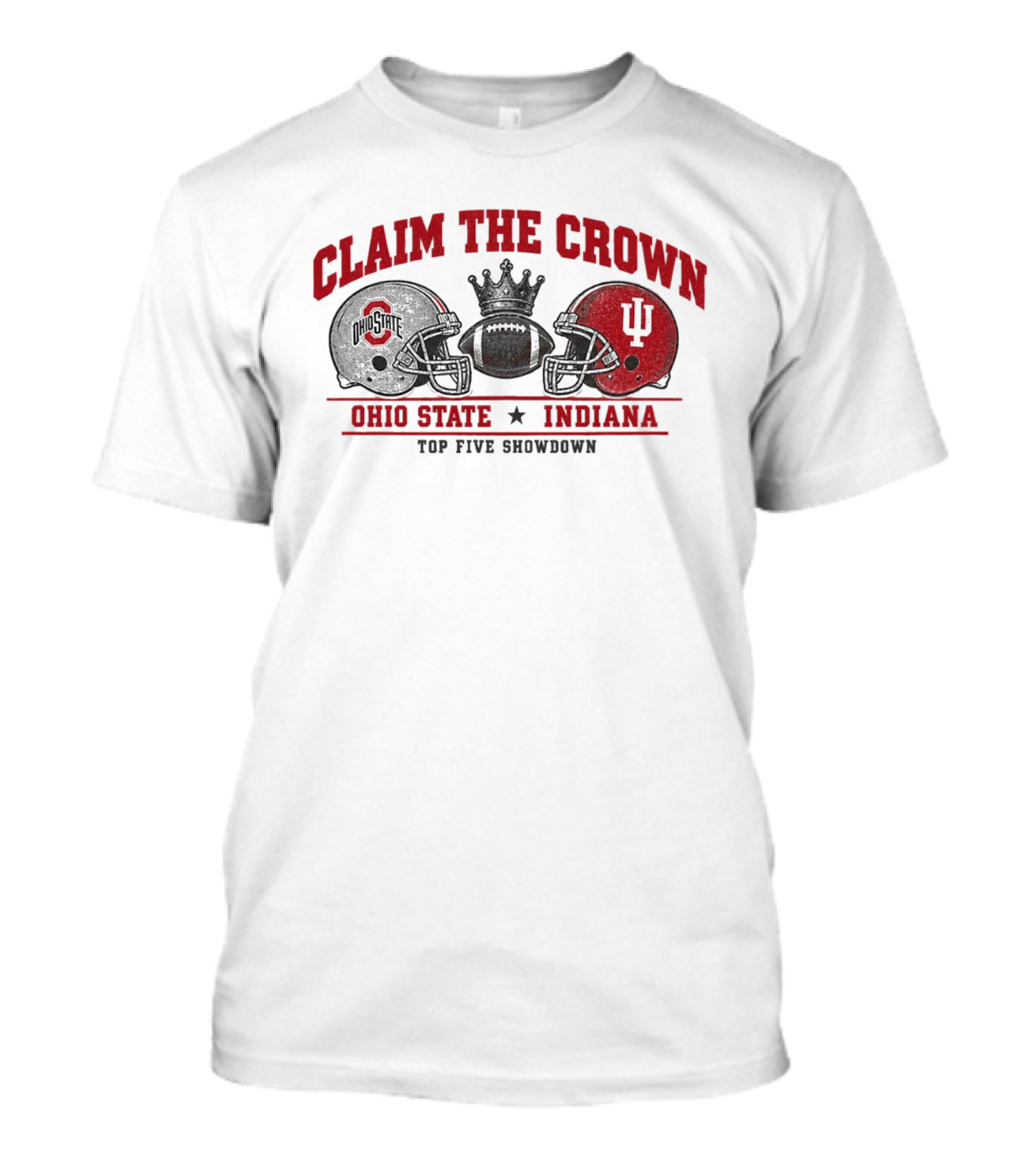 NCAA 2026 Claim The Crown Ohio State Buckeyes Vs Indiana Hoosiers Top Five Showdown T-Shirt