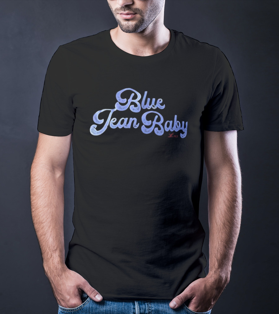 Blue Jean Baby Retro Script Denim Lovers T-Shirt