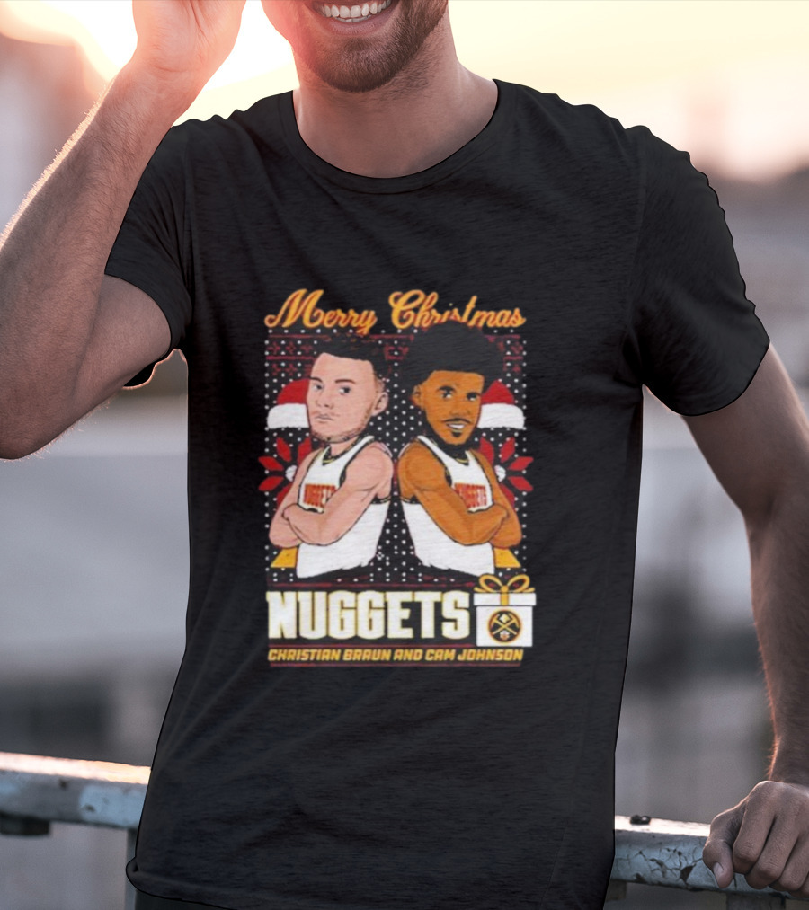 Merry Christmas Nuggets Christian Braun Cam Johnson T-Shirt