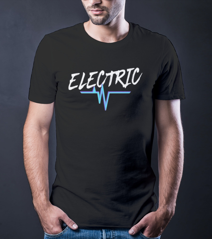 Dallas Pulse Electric Graphic With Vibrant Blue And White Text T-Shirt