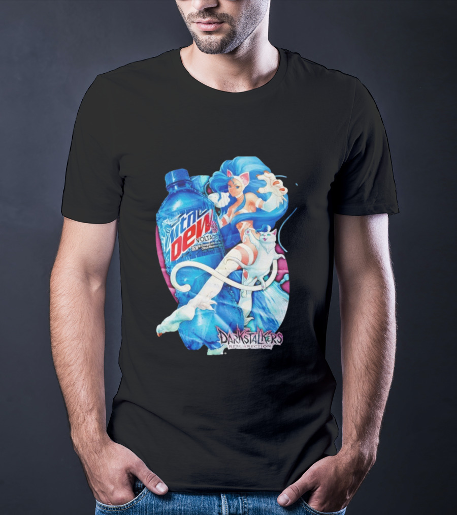 Darkstalkers Resurrection Felicia Mtn Dew Voltage Collaboration T-Shirt