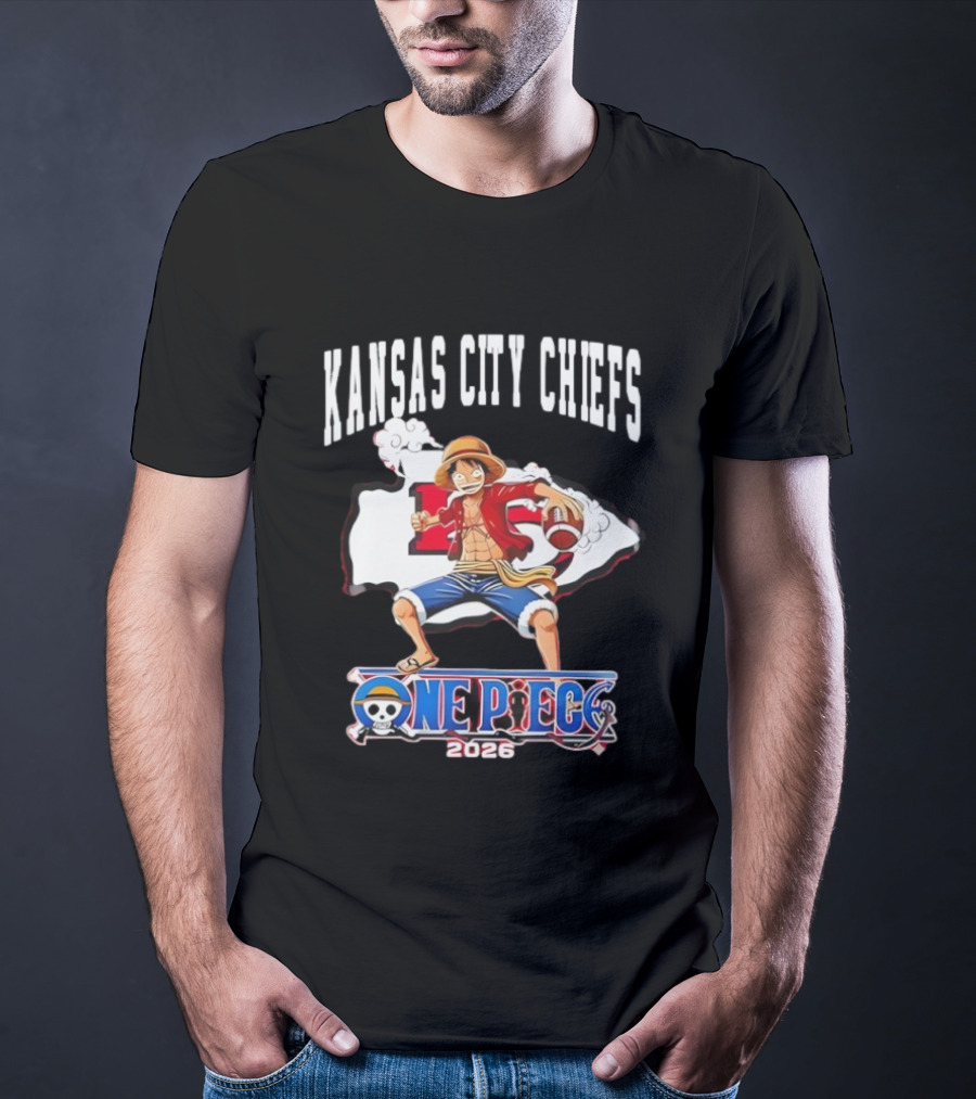 Kansas City Chiefs One Piece Luffy Football Crossover 2026 T-Shirt