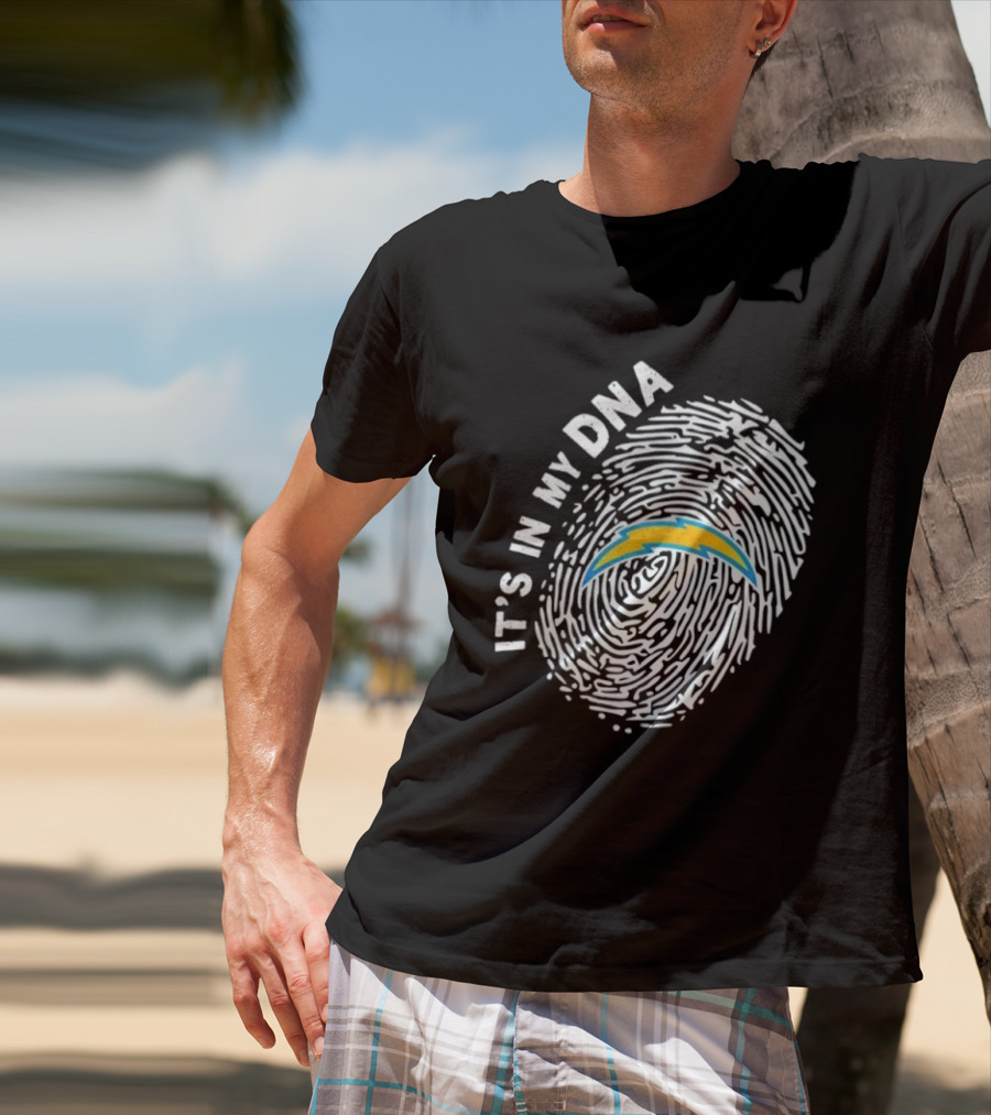 Los Angeles Chargers It's In My DNA Fingerprint Bolt T-Shirt