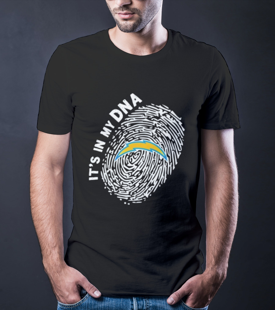 Los Angeles Chargers It's In My DNA Fingerprint Bolt T-Shirt