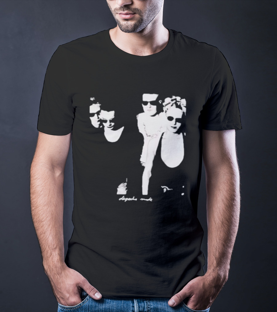 Public Laundry Depeche Mode Classic Band Members Black And White Sunglasses Style T-Shirt