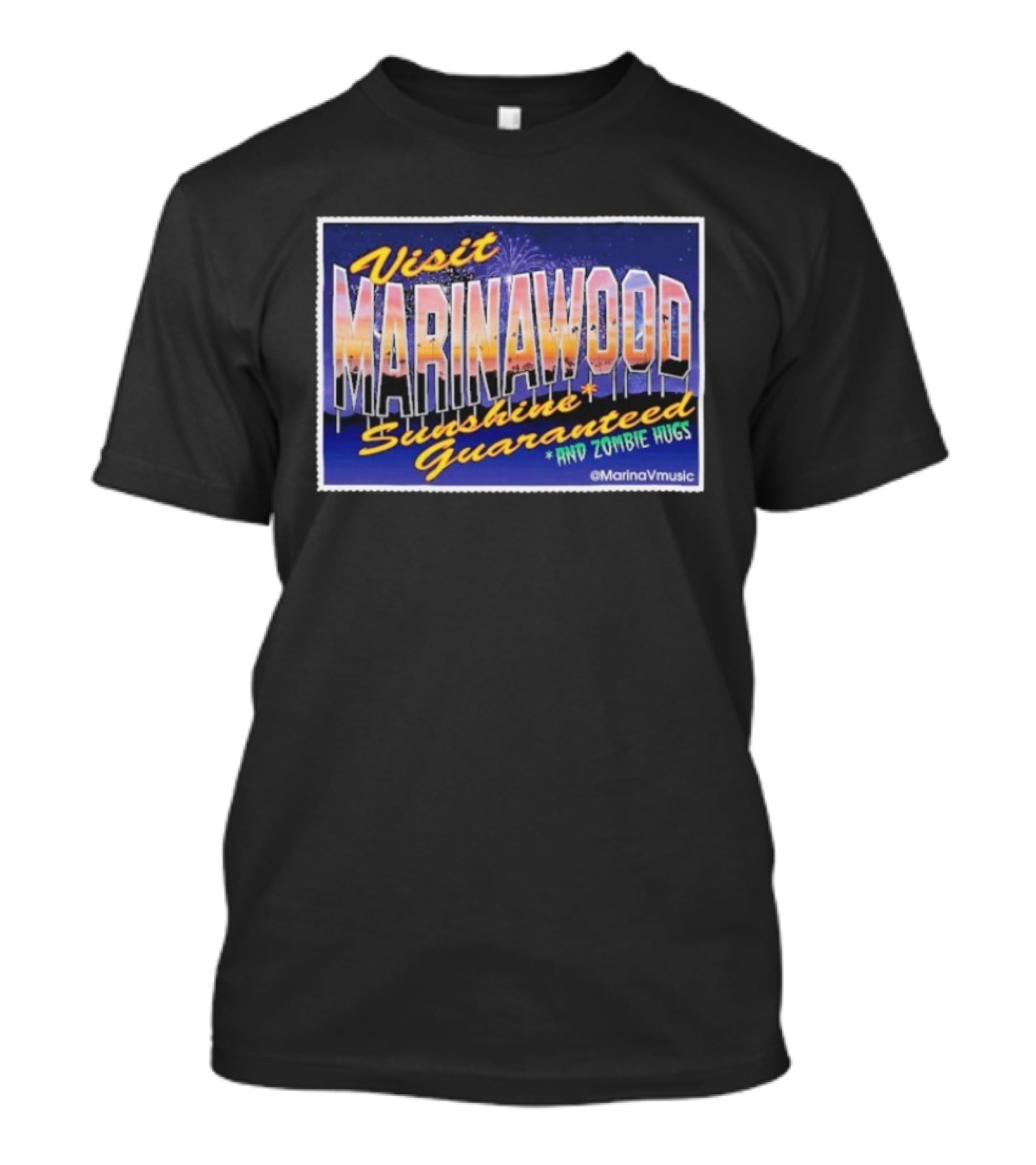 Visit Marinawood Sunshine Guaranteed And Zombie Hugs T-Shirt