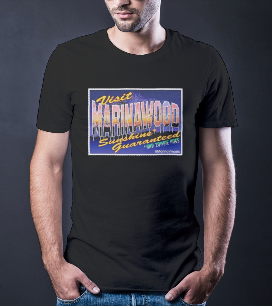 Visit Marinawood Sunshine Guaranteed And Zombie Hugs T-Shirt