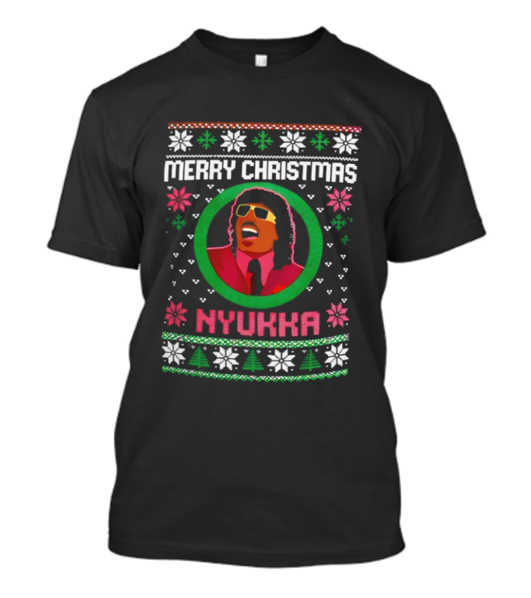 Merry Christmas Nyukka Festive Sweater Design T-Shirt