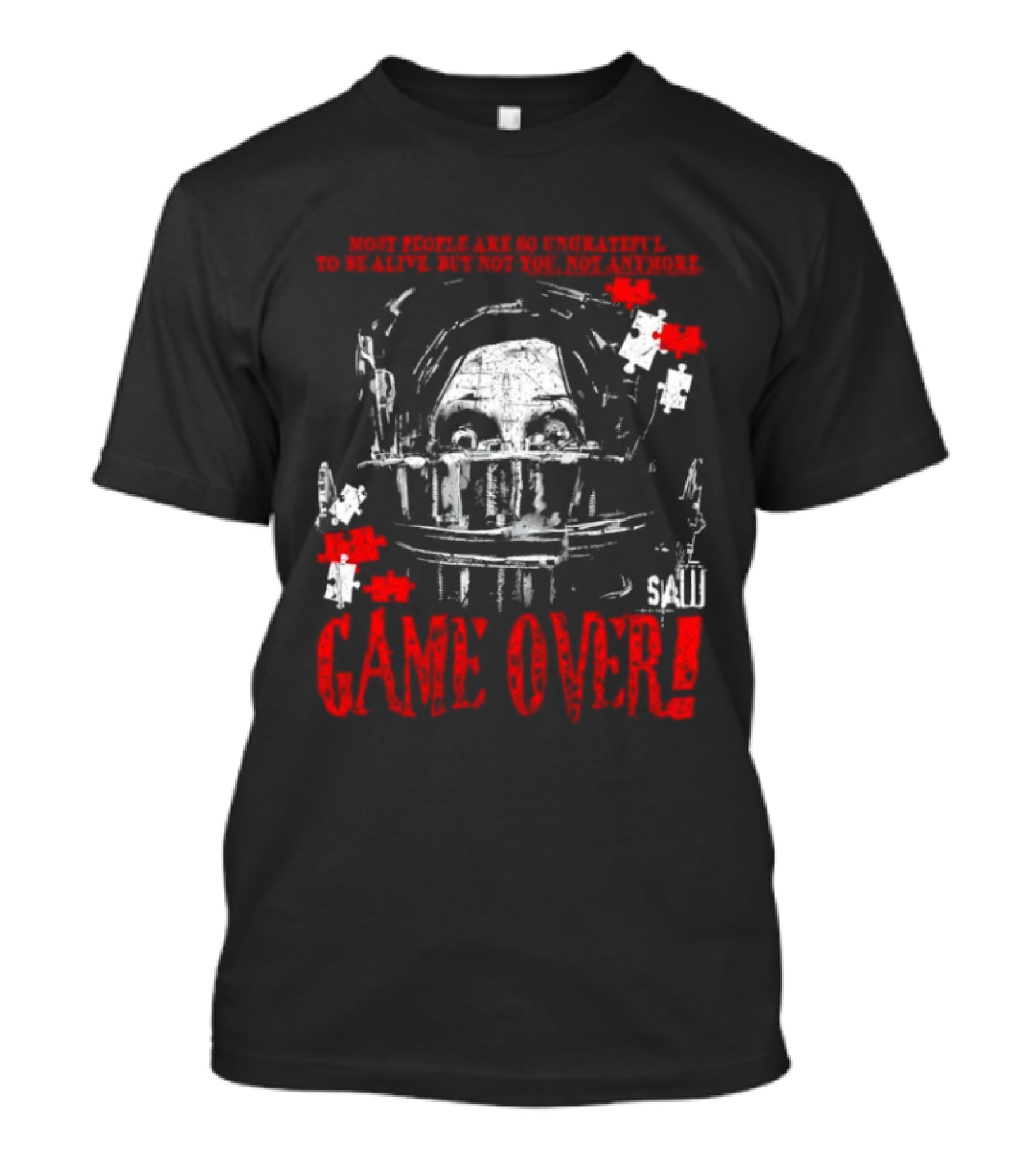 Saw Game Over Keep Calm And Survive Head Trap Horror Movie T-Shirt