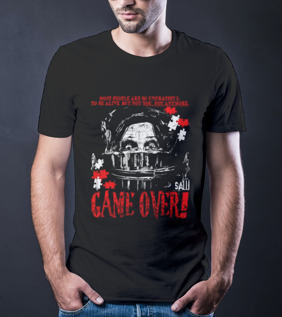Saw Game Over Keep Calm And Survive Head Trap Horror Movie T-Shirt