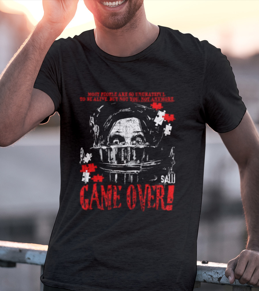 Saw Game Over Keep Calm And Survive Head Trap Horror Movie T-Shirt