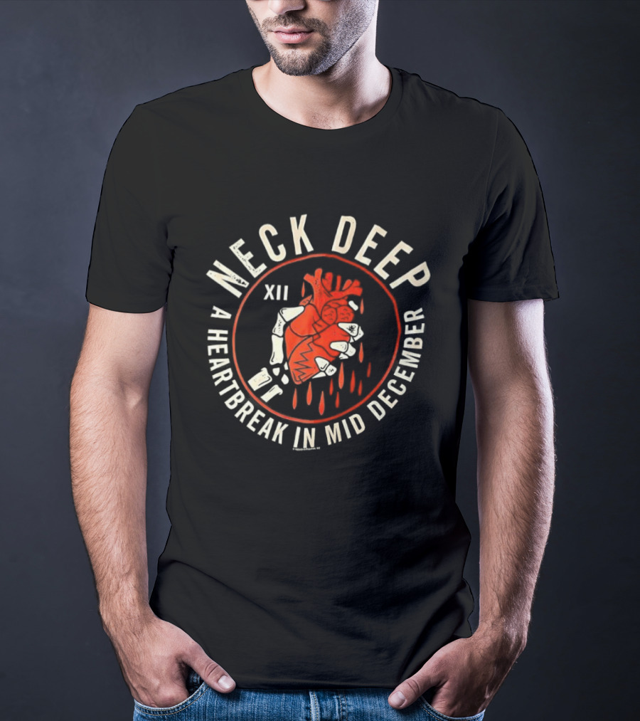 Neck Deep A Heartbreak In Mid December XII Heart Dripping Red T-Shirt