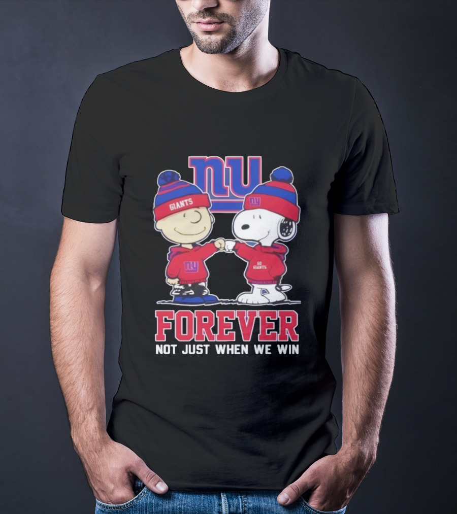 New York Giants Charlie Brown Snoopy Forever Not Just When We Win T-Shirt