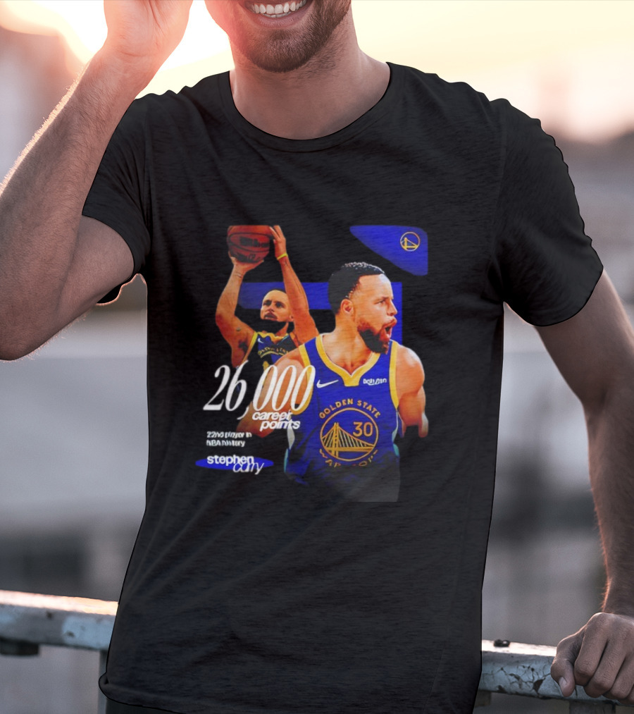 Stephen Curry Golden State Warriors 26000 Career Points 22nd NBA Player T-Shirt
