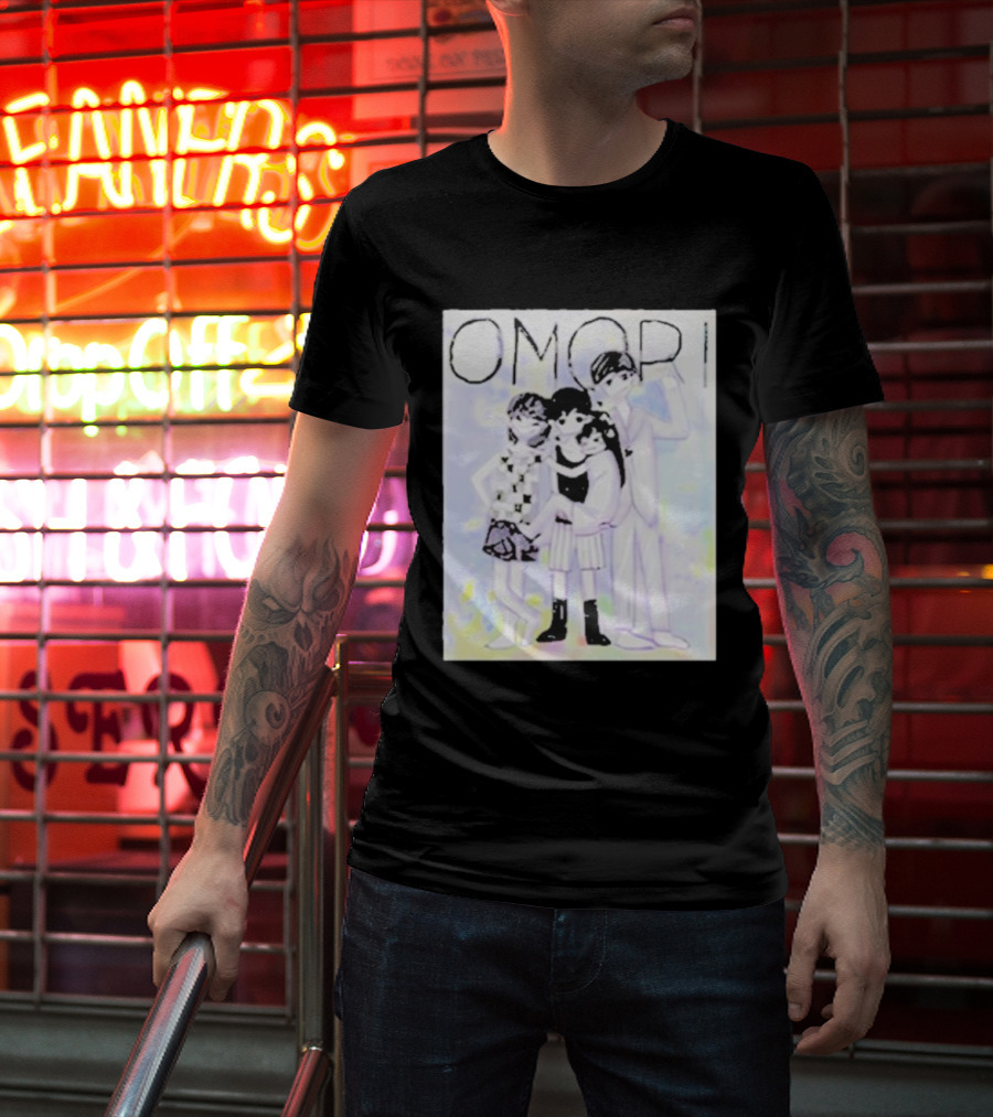 OMORI Game Characters Group Illustration T-Shirt