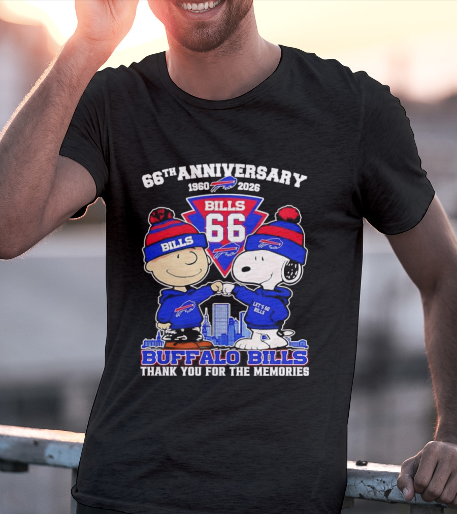 Peanuts Buffalo Bills 66th Anniversary 1950-2023 Thank You For The Memories T-Shirt