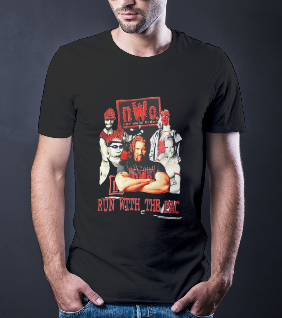WCW NWo New World Order Wolfpac Run With The Pac T-Shirt