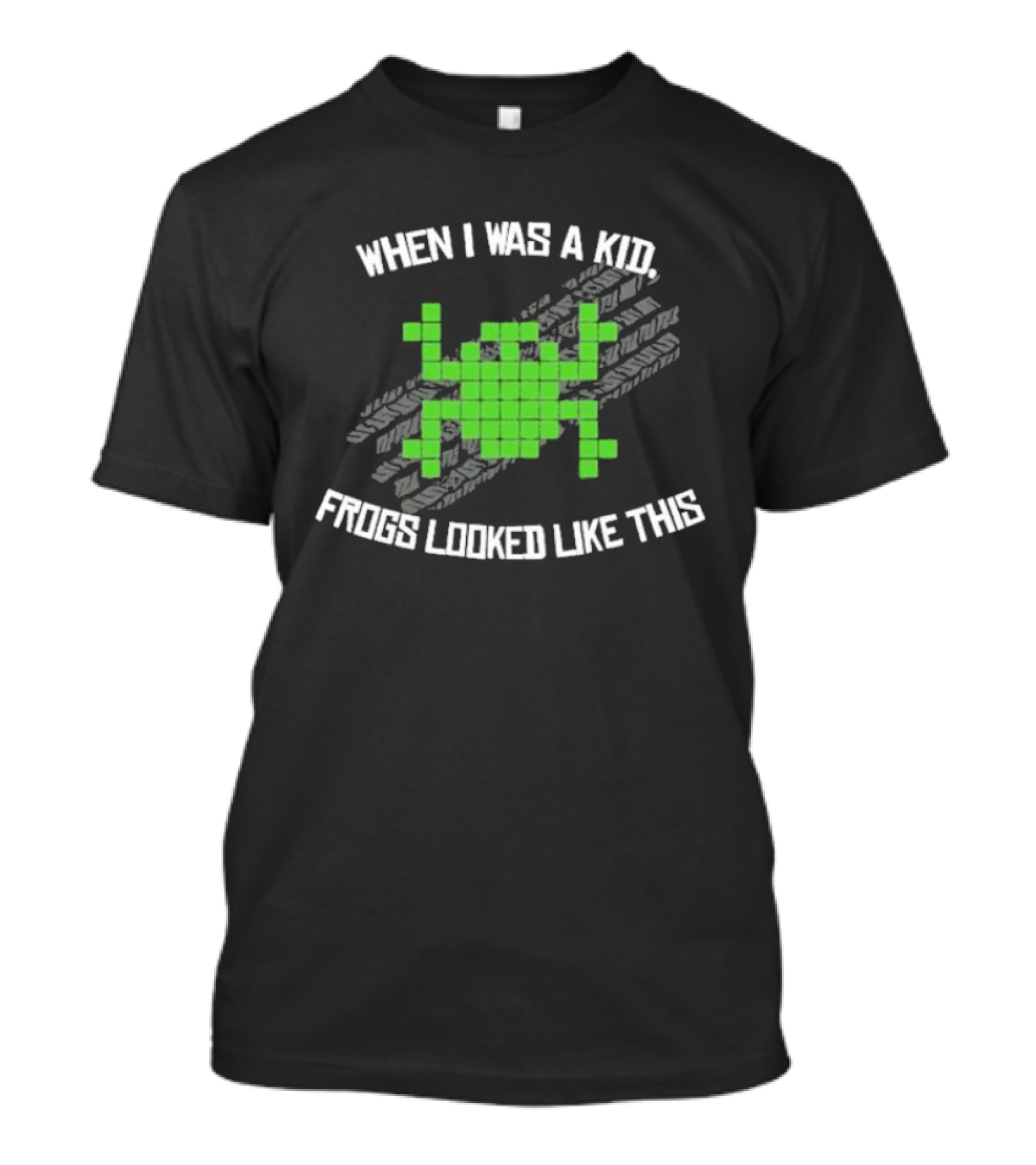 When I Was A Kid Frogs Looked Like This Pixelated Frog Retro Humor T-Shirt
